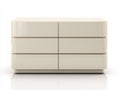 Commode - MDF - 128x45x78 cm - blanc crème brillant - style moderne