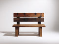 Banc de jardin - bois - 150x50x78 cm - brun miel-brun foncé - style rustique