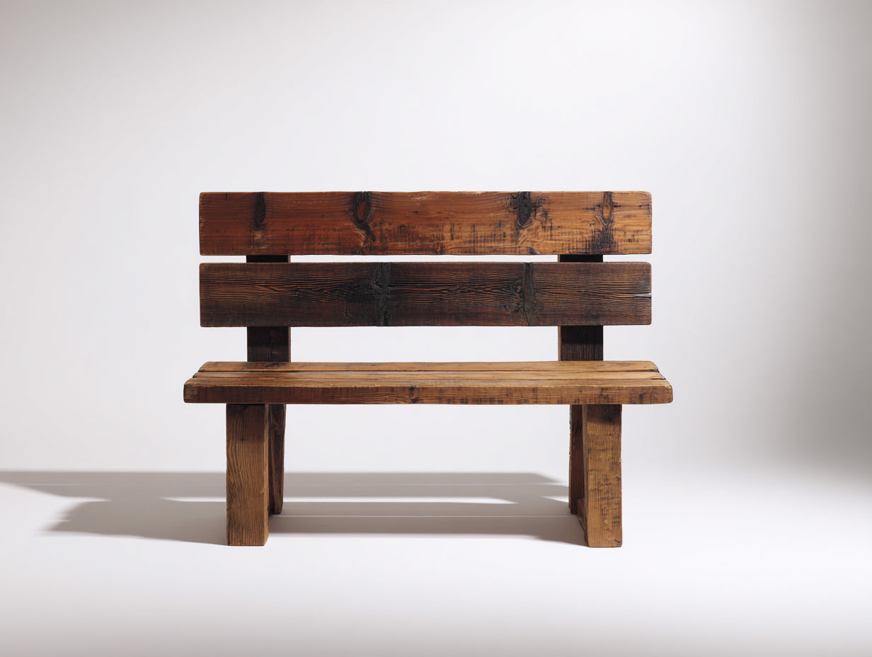 Banc de jardin - bois - 150x50x78 cm - brun miel-brun foncé - style rustique