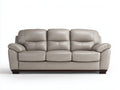 Canapé 3 places - cuir - 223x90x79 cm - gris taupe - style contemporain à surpiqûres