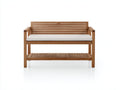 Banc de jardin - bois-tissu - 154x62x82 cm - brun clair-beige - style contemporain