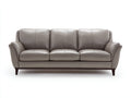 Canapé 3 places - cuir - 227x87x78 cm - gris galet - style contemporain fuselé