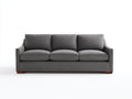 Canapé 3 places - tissu - bois - 215x86x77 cm - gris moyen-bois brun - style contemporain rectiligne