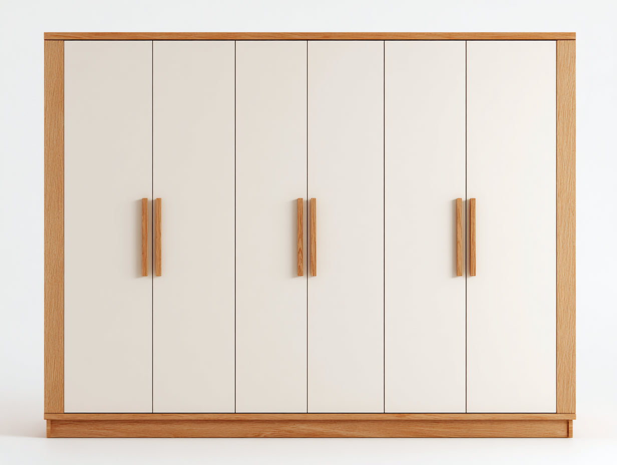 Armoire - MDF-bois - 240x56x198 cm - beige-chêne naturel - style contemporain