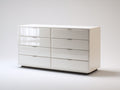 Commode - MDF-métal - 152x47x80 cm - blanc brillant - style moderne