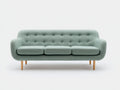 Canapé 3 places - tissu - 208x84x77 cm - vert sauge - style scandinave capitonné