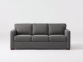 Canapé 3 places - tissu - bois - 218x84x74 cm - gris moyen-bois brun - style moderne épuré