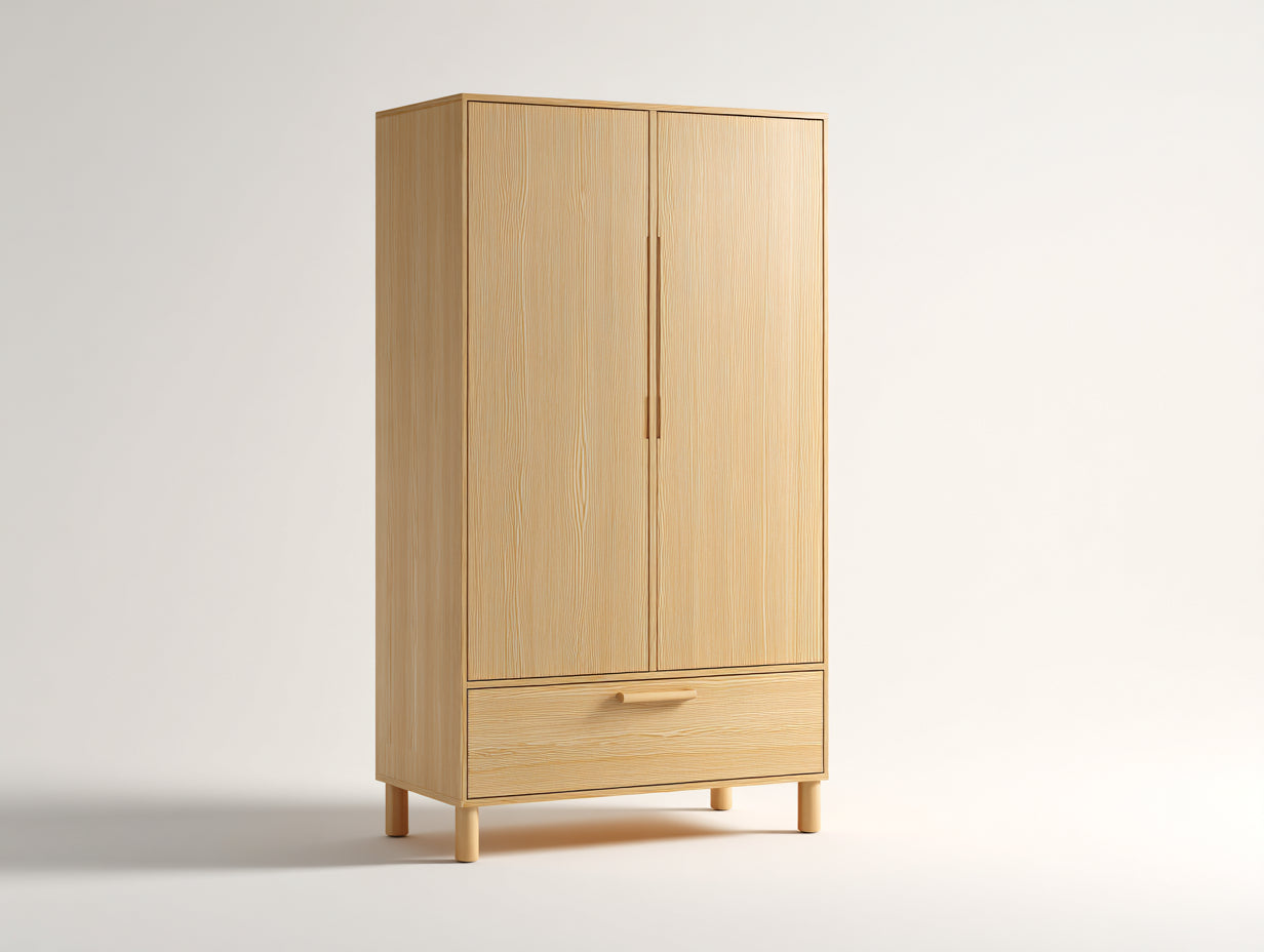 Armoire - MDF-bois - 98x50x176 cm - chêne clair - style scandinave
