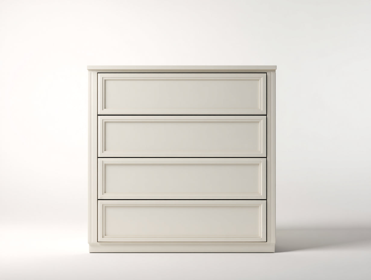 Commode - MDF - 82x41x91 cm - blanc cassé - style classique