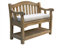 Banc de jardin - bois-tissu - 158x63x87 cm - bois clair-blanc cassé - style classique