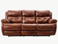 Canapé 3 places - cuir - 230x94x84 cm - marron whisky - style classique relax