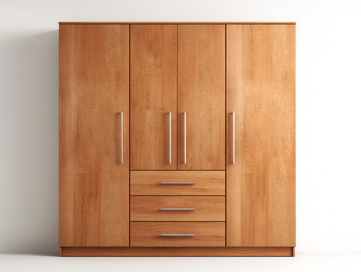 Armoire - MDF-bois-métal - 168x55x185 cm - chêne moyen-argenté - style moderne